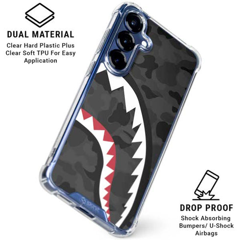 Shark Teeth Grey Street Camo Galaxy S25 Plus Clear Case