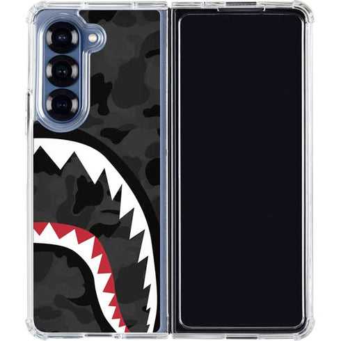 Shark Teeth Grey Street Camo Galaxy Z Fold7 Clear Case