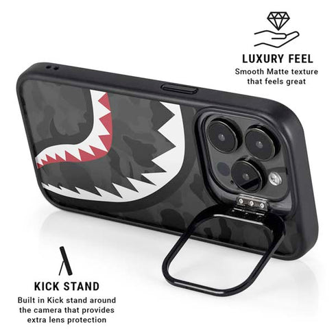 Shark Teeth Grey Street Camo iPhone 13 Pro Max Kickstand Case