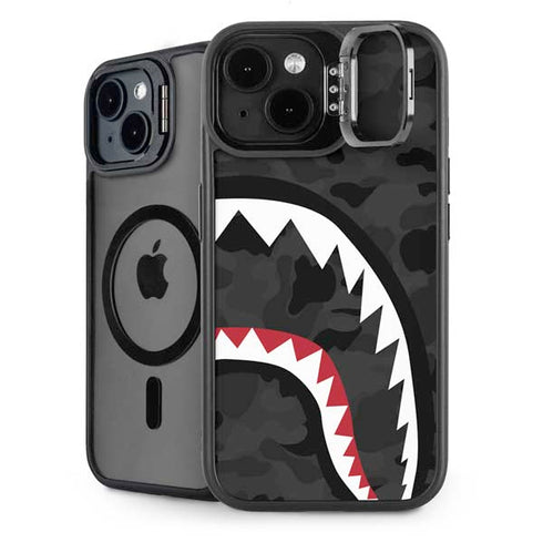 Shark Teeth Grey Street Camo iPhone 14 Kickstand Case