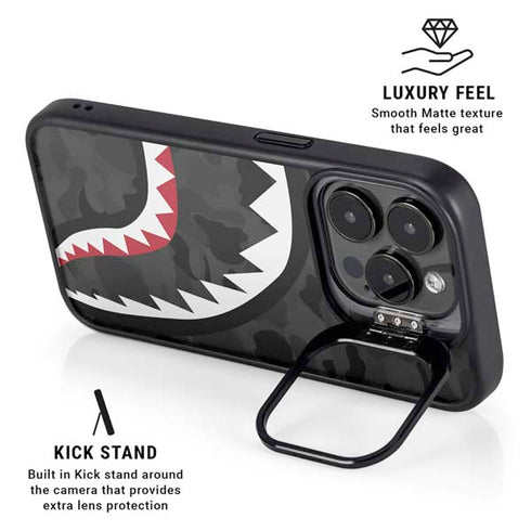 Shark Teeth Grey Street Camo iPhone 14 Pro Max Kickstand Case