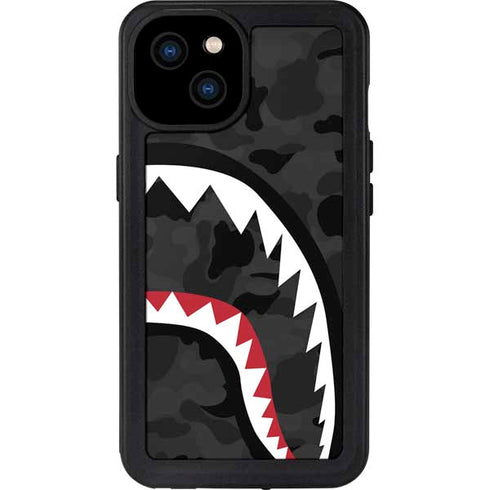 Shark Teeth Grey Street Camo iPhone 15 Plus Waterproof Case