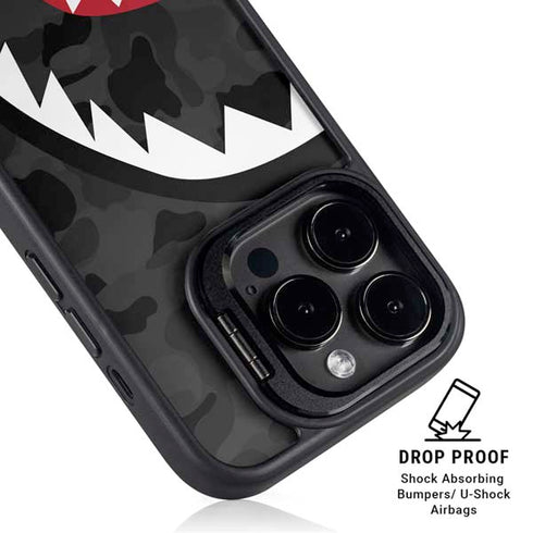 Shark Teeth Grey Street Camo iPhone 15 Pro Kickstand Case