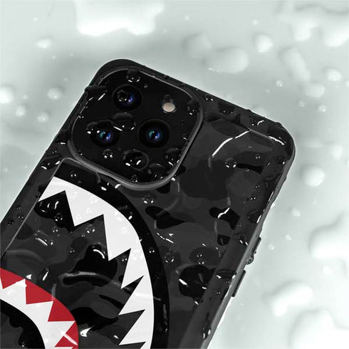 Shark Teeth Grey Street Camo iPhone 15 Pro Waterproof Case