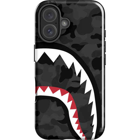 Shark Teeth Grey Street Camo iPhone 16 Impact Case