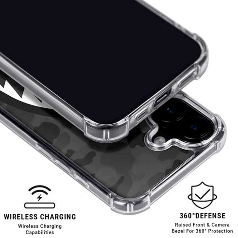 Shark Teeth Grey Street Camo iPhone 16 MagSafe Case
