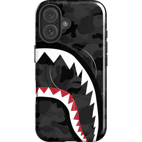 Shark Teeth Grey Street Camo iPhone 16 Magsafe Impact Case