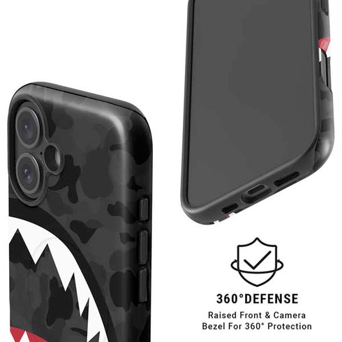 Shark Teeth Grey Street Camo iPhone 16 Magsafe Impact Case