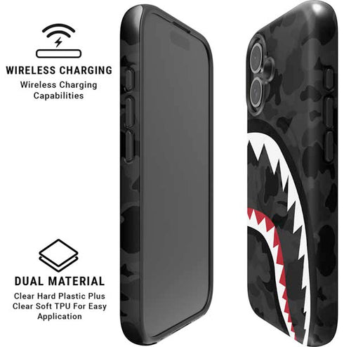 Shark Teeth Grey Street Camo iPhone 16 Magsafe Impact Case