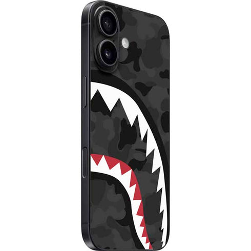 Shark Teeth Grey Street Camo iPhone 16 Plus Skin