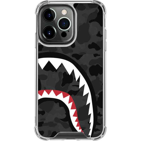 Shark Teeth Grey Street Camo iPhone 16 Pro Clear Case