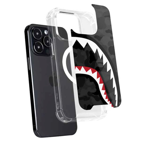 Shark Teeth Grey Street Camo iPhone 16 Pro Max MagSafe Case