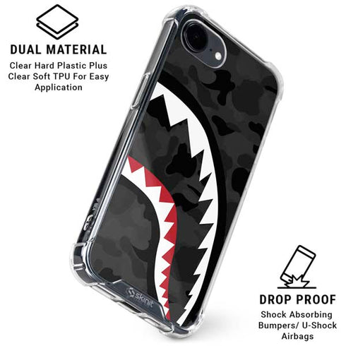 Shark Teeth Grey Street Camo iPhone 16e Clear Case