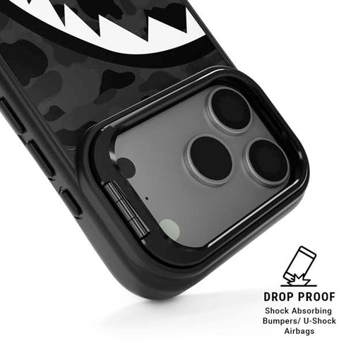 Shark Teeth Grey Street Camo iPhone 17 Pro Kickstand Case