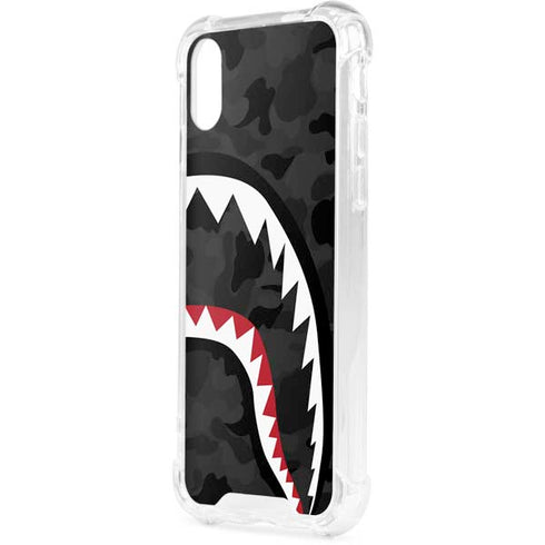 Shark Teeth Grey Street Camo iPhone XS Clear Case