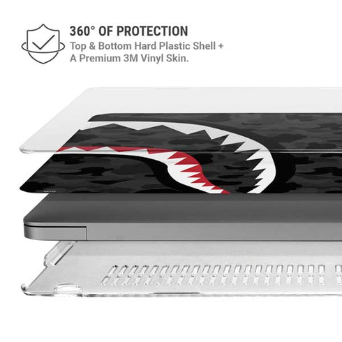 Shark Teeth Grey Street Camo MacBook Pro 14in (2021-24) Case plus Skin