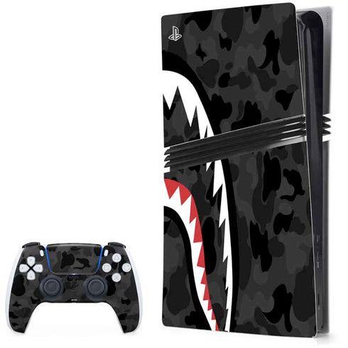 Shark Teeth Grey Street Camo PS5 Pro Bundle Skin