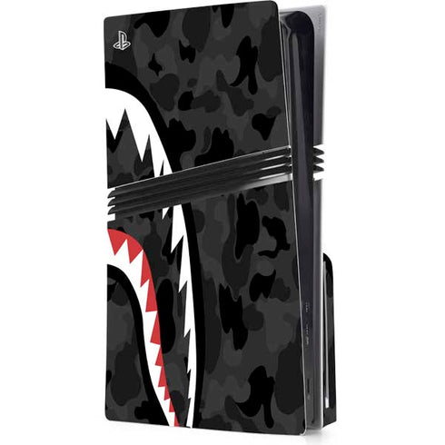 Shark Teeth Grey Street Camo PS5 Pro Disk Console Skin
