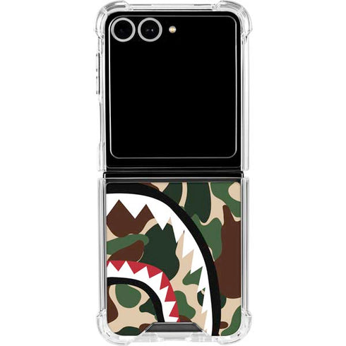 Shark Teeth Street Camo Galaxy Z Flip7 Clear Case