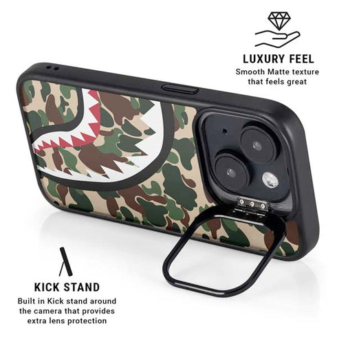 Shark Teeth Street Camo iPhone 15 Plus Kickstand Case