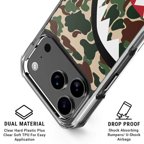 Shark Teeth Street Camo iPhone 17 Pro Clear Case