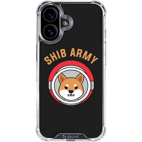 Shib Army Crypto iPhone 16 Plus Clear Case
