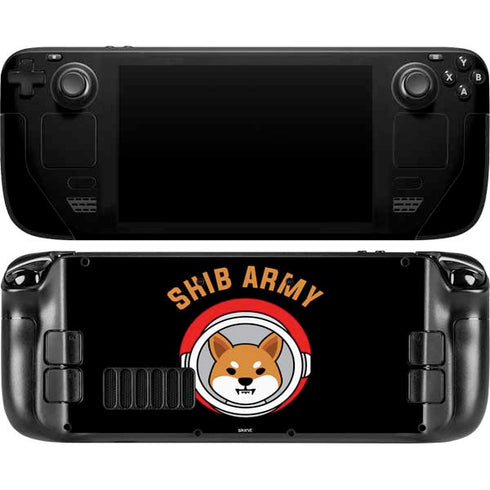 Shib Army Crypto Steam Deck Handheld Gaming Computer OLED Skin