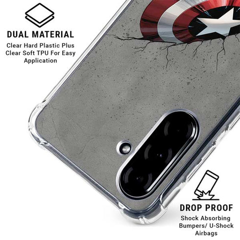 Marvel Captain America Shield Break Galaxy A36 5G Clear Case