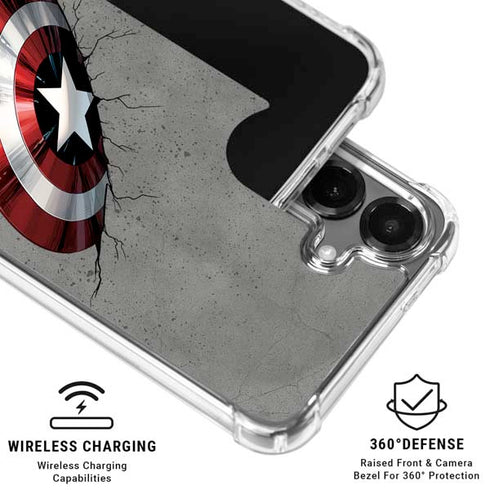 Marvel Captain America Shield Break Galaxy S26 Clear Case