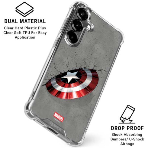 Marvel Captain America Shield Break Galaxy S26 Clear Case