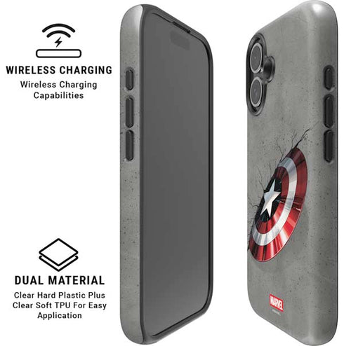 Marvel Captain America Shield Break iPhone 16 Magsafe Impact Case