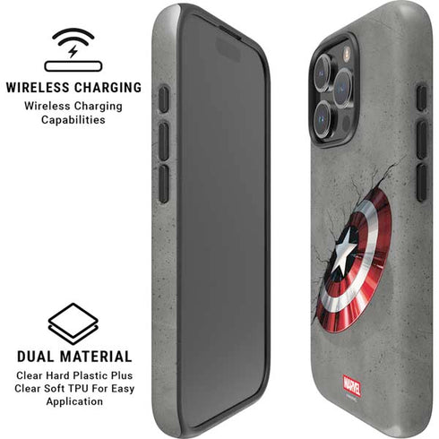 Marvel Captain America Shield Break iPhone 16 Pro Magsafe Impact Case