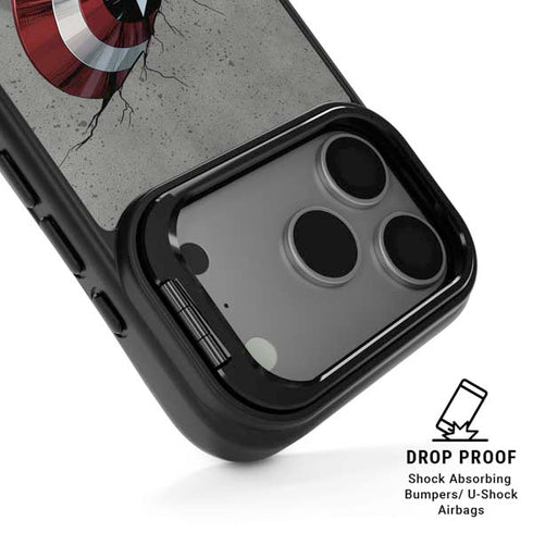 Marvel Captain America Shield Break iPhone 17 Pro Kickstand Case
