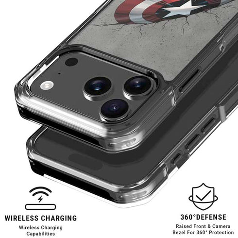 Marvel Captain America Shield Break iPhone 17 Pro Max Clear Case