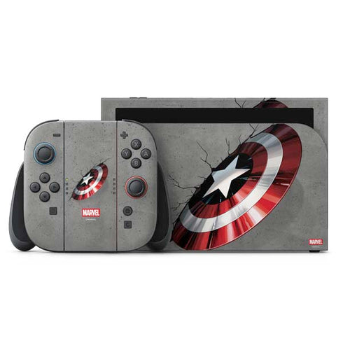 Marvel Captain America Shield Break Nintendo Switch 2 (2025) with Joy-Con Skin
