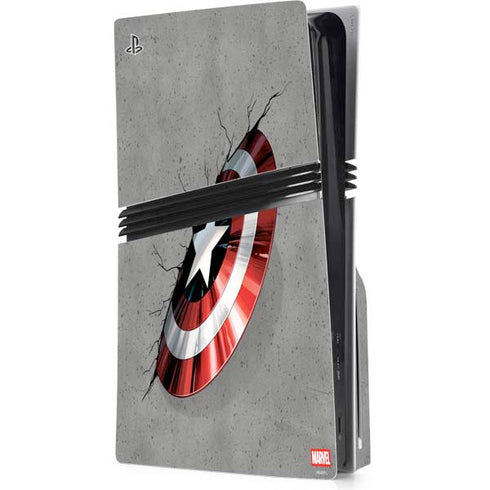 Marvel Captain America Shield Break PS5 Pro Disk Console Skin