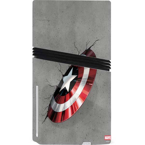 Marvel Captain America Shield Break PS5 Pro Disk Console Skin