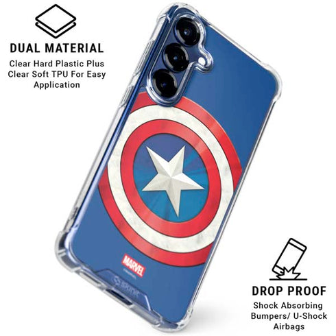 Marvel Captain America Shield Galaxy S25 FE Clear Case