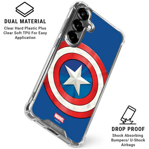 Marvel Captain America Shield Galaxy S26 Clear Case