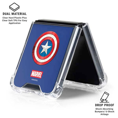 Marvel Captain America Shield Galaxy Z Flip7 Clear Case