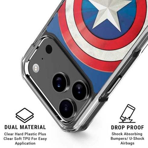 Marvel Captain America Shield iPhone 18 Pro Clear Case