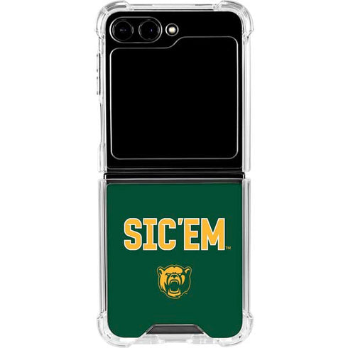 Baylor University Sic Em Green Galaxy Z Flip6 Clear Case