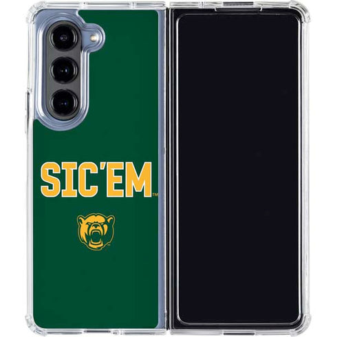 Baylor University Sic Em Green Galaxy Z Fold5 5G Clear Case
