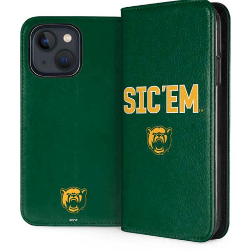 Baylor University Sic Em Green iPhone 15 Plus Folio Case