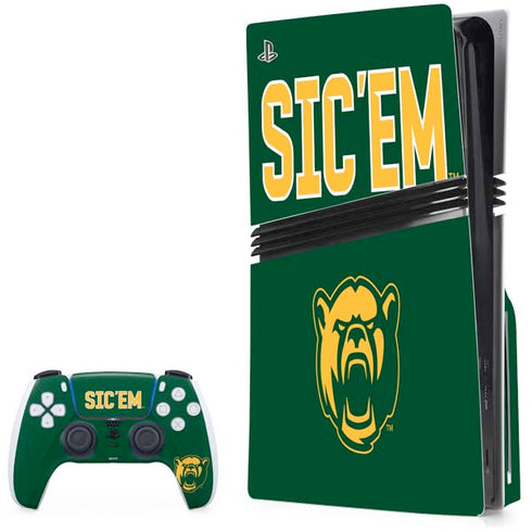 Baylor University Sic Em Green PS5 Pro Disk Bundle Skin