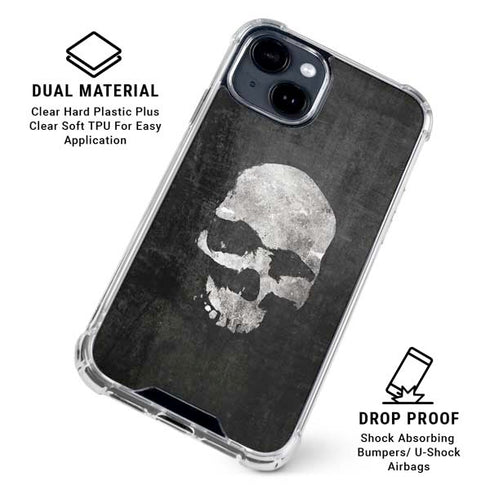 Silent Skull iPhone 15 Clear Case