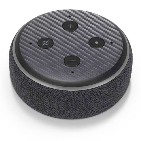 Silver Carbon Fiber Specialty Texture Material Amazon Echo Dot Skin