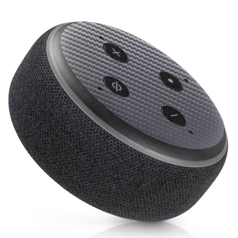 Silver Carbon Fiber Specialty Texture Material Amazon Echo Dot Skin