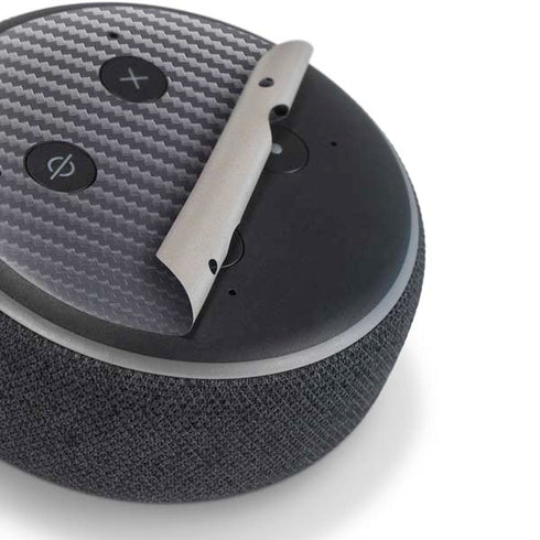 Silver Carbon Fiber Specialty Texture Material Amazon Echo Dot Skin