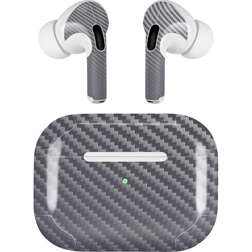 Silver Carbon Fiber Specialty Texture Material AirPods Skins